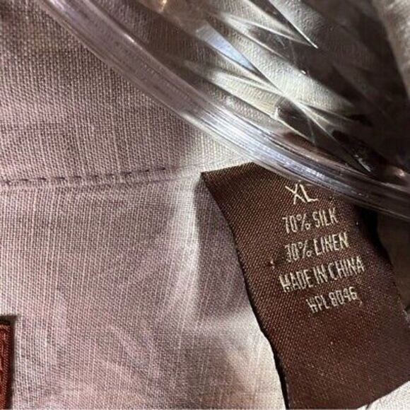 Tasso Elba mens silk linen blend button front shirt size XL - Picture 5 of 5